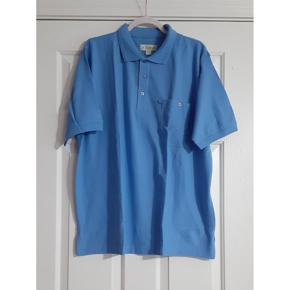 NEW Haband Short Sleeve Polo Shirt XL 60% Cotton 40% Polyester Blue - Picture 1 of 6